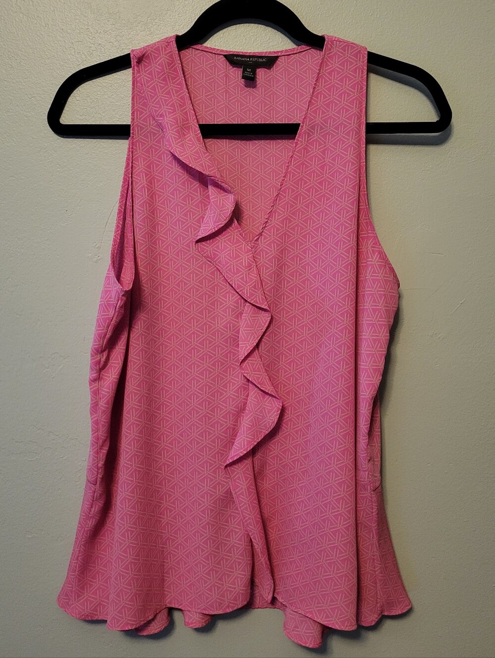 Banana Republic Pink Ruffle V-Neck